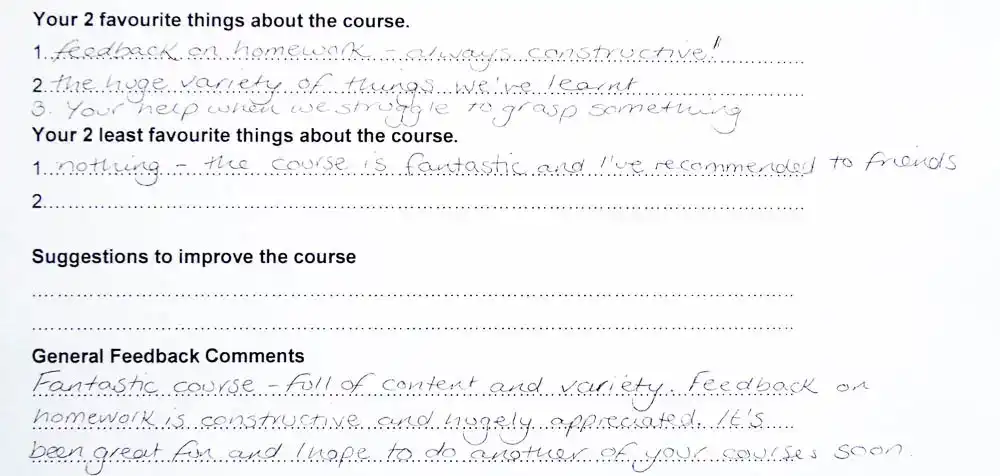 Photoshop Lessons Student Feedback and Testimonial