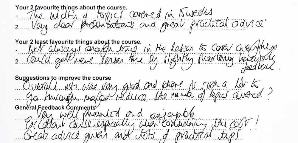 Photoshop Lessons Student Feedback and Testimonial