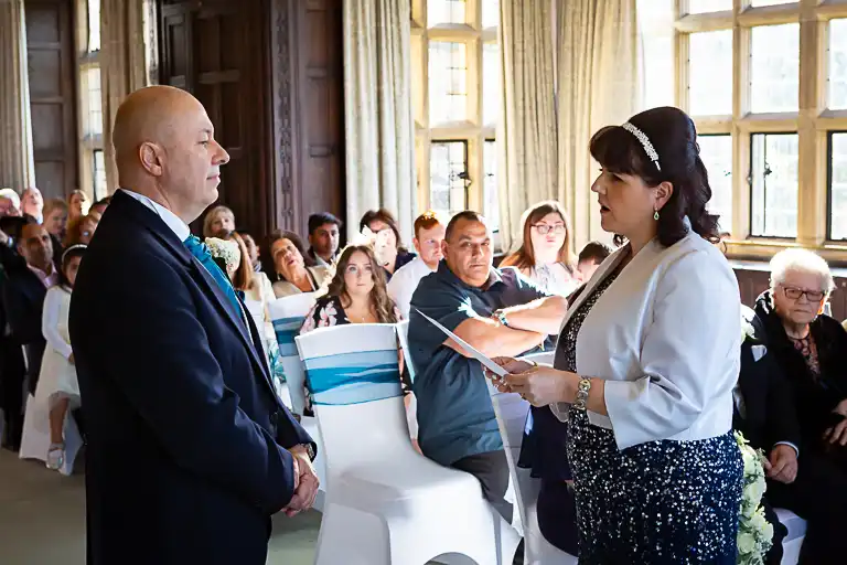 Wedding photography at Fanhams Hall in late October, Ware