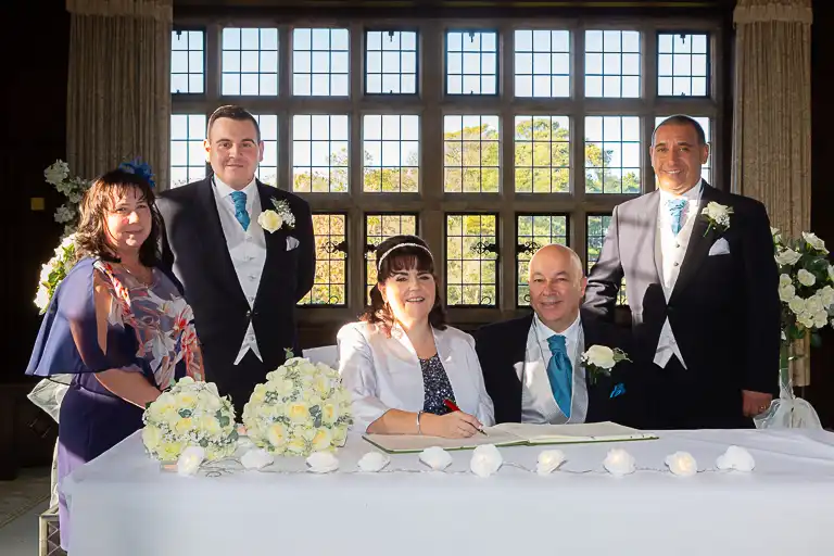 Wedding photography at Fanhams Hall in late October, Ware