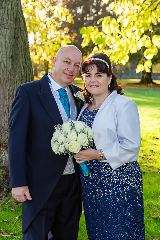 Wedding photography at Fanhams Hall in late October, Ware