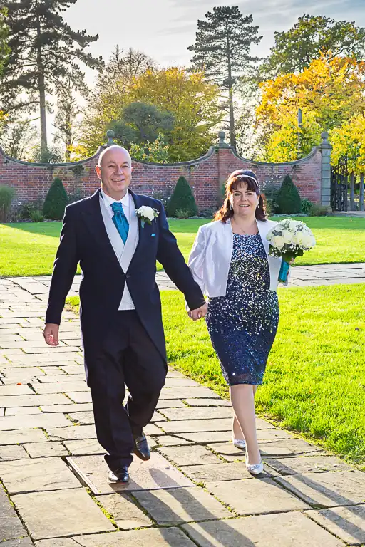 Wedding photography at Fanhams Hall in late October, Ware