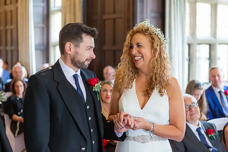 Wedding photography at Fanhams Hall in October, Ware