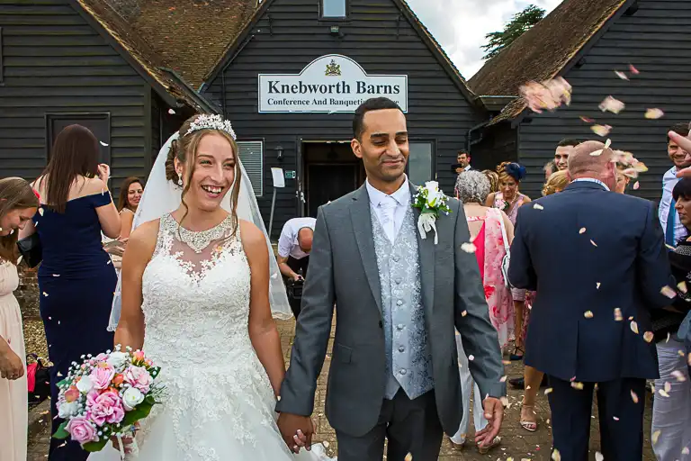 Wedding photography at Knebworth Barns, Knebworth, Hertfordshire