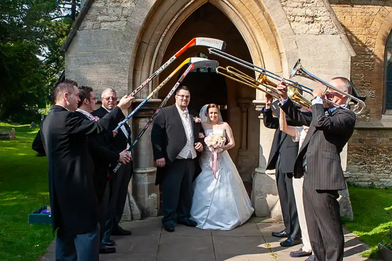 Wedding photography at Towcester Racecourse