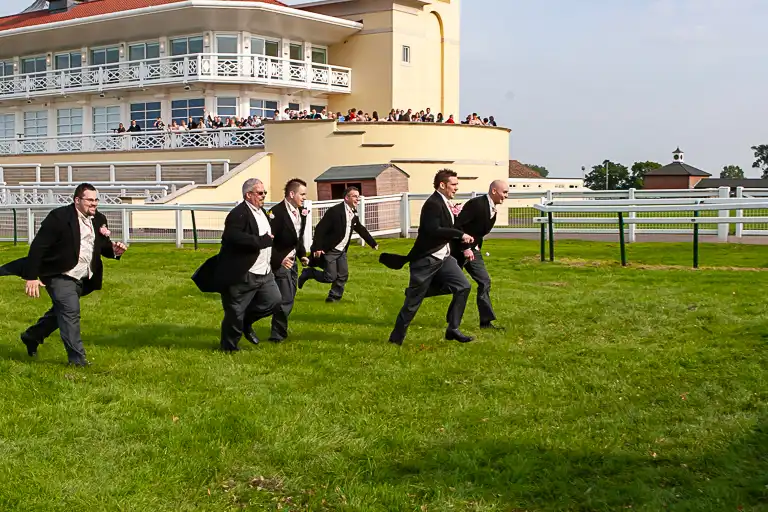 Wedding photography at Towcester Racecourse