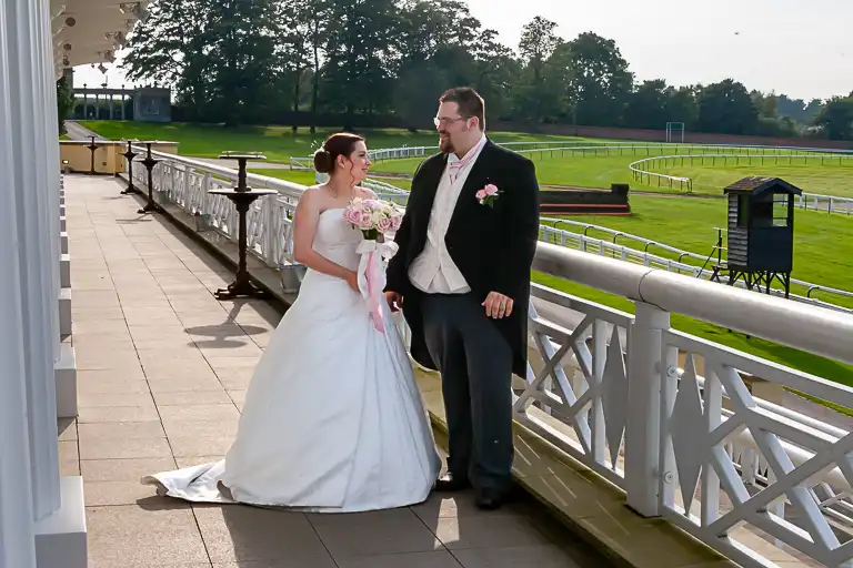 Wedding photography at Towcester Racecourse